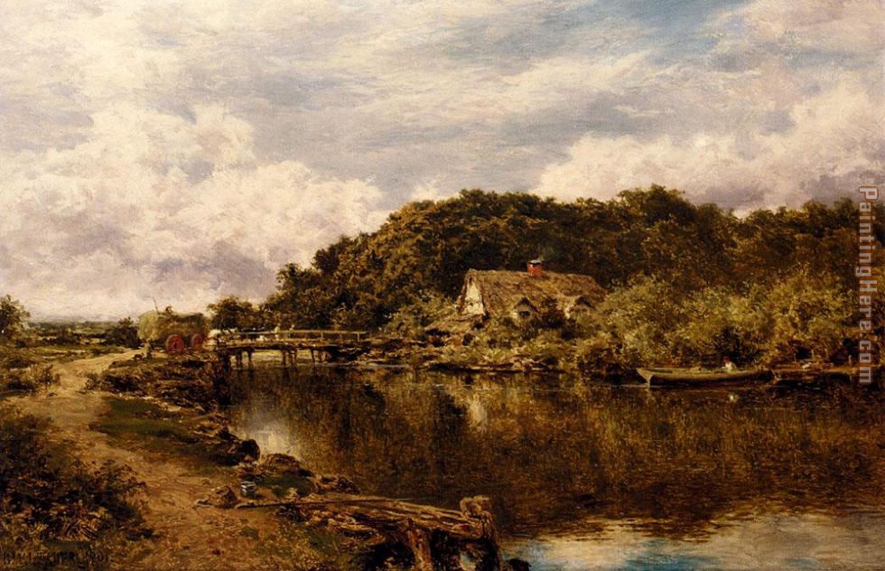 On The Stour Near Flatford Mill, Suffolk painting - Benjamin Williams Leader On The Stour Near Flatford Mill, Suffolk art painting